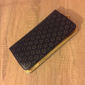Urban Outfitters Gold/ Black Floral Wallet